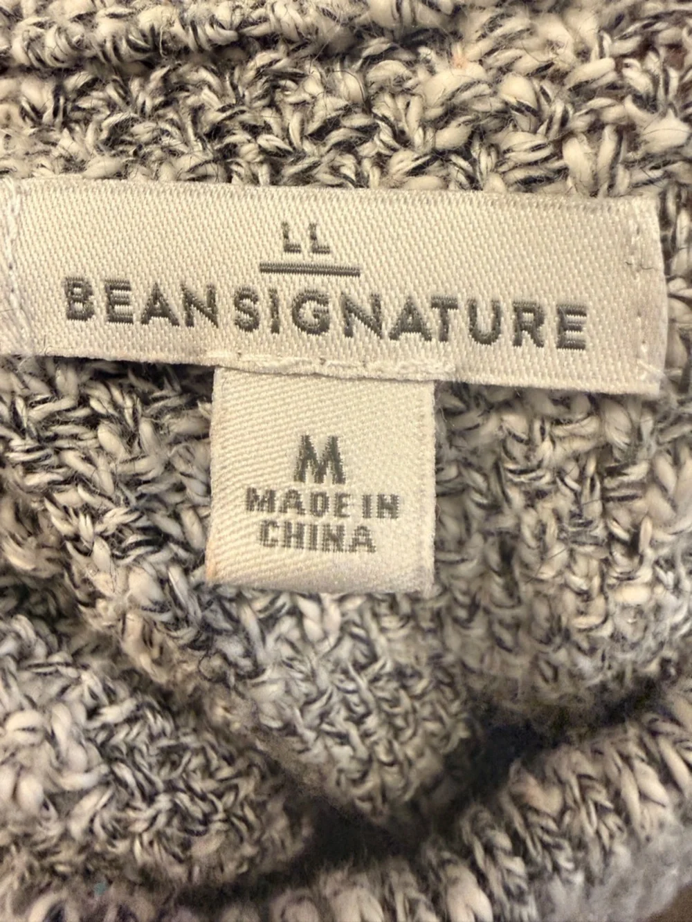 L.L.‎ Bean BeanSignature Marled Gray and Black Crew Sweater